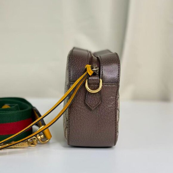 Gucci GG Logo Supreme Neonoe Vintage Shoulder Bag Crossbody with Green Red Strap - Picture 4 of 7